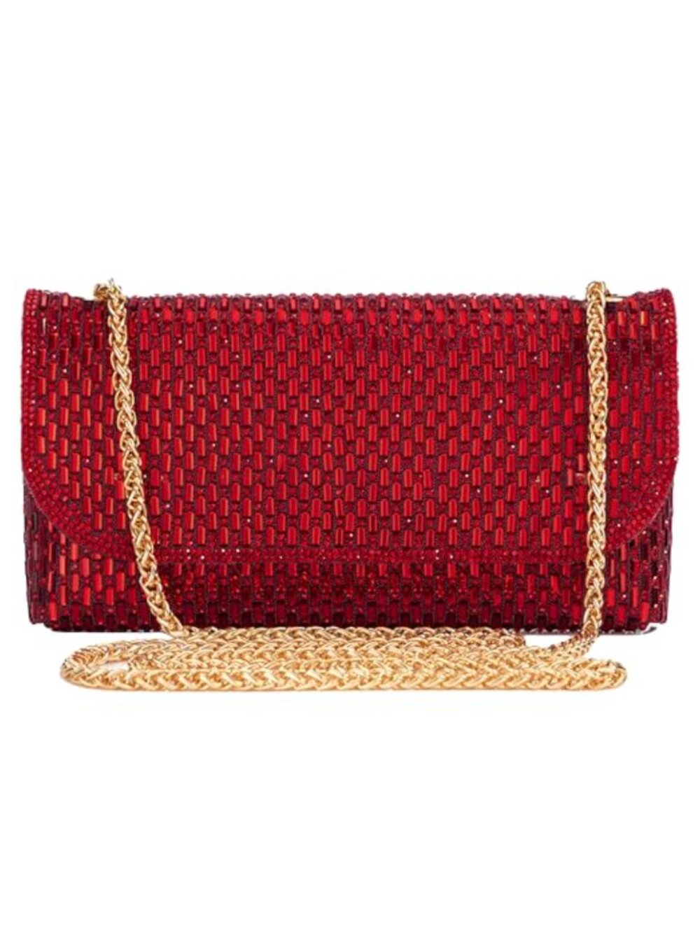 Rhinestones Faux Leather Clutch Evening Bag Formal Party Prom